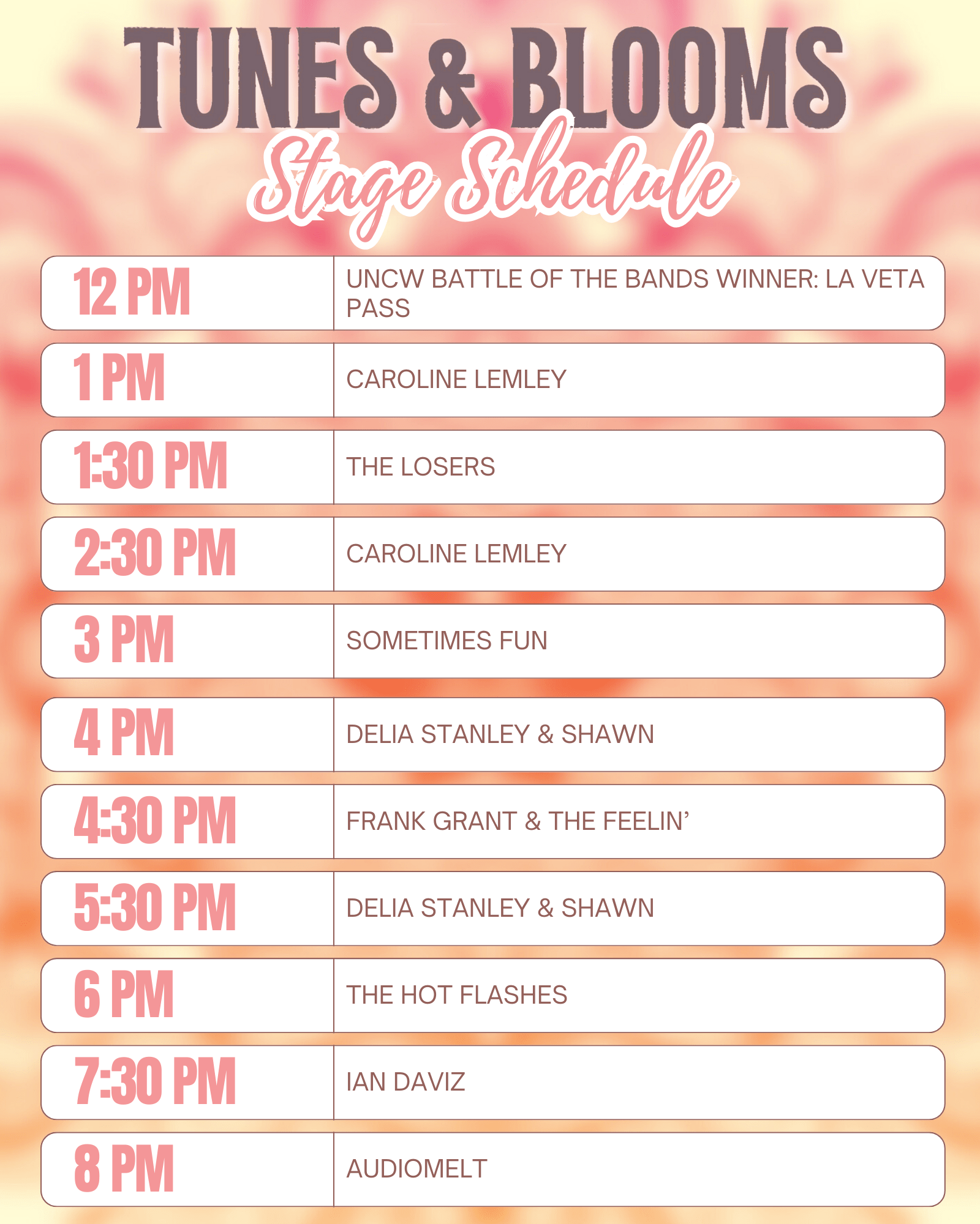 Tunes Blooms Stage Schedule NC Azalea Festival tunes-blooms-stage-schedule-nc-azalea-festival